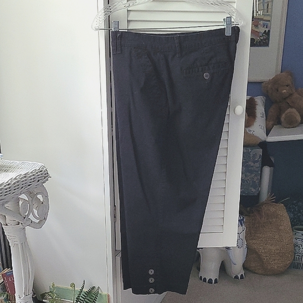 Gloria Vanderbilt Sz 14. Women's Black Capris